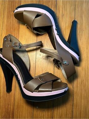 Marni Brown and Pink Platform High Heel Sandals